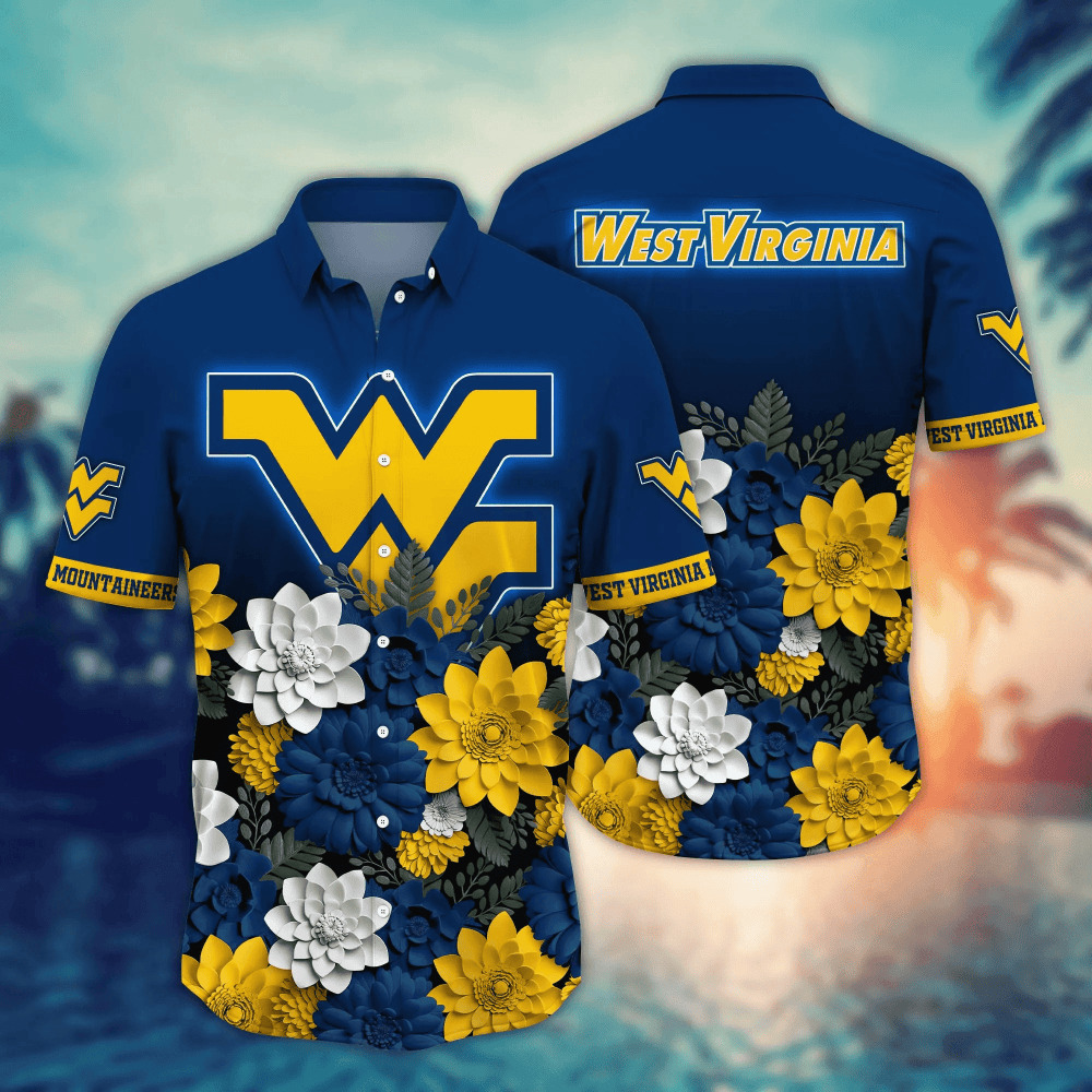 West Virginia Mountaineers NCAA2 Flower Hawaii Shirt And Tshirt For Fans, Summer Football Shirts NA49704