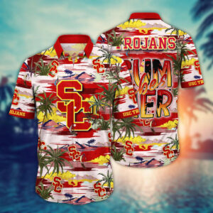 USC Trojans NCAA1 Flower Hawaii Shirt And Tshirt For Fans, Summer Football Shirts NA49816