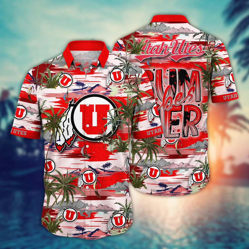 Utah Utes NCAA2 Flower Hawaii Shirt And Tshirt For Fans, Summer Football Shirts NA49816