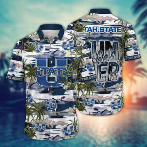 Utah State Aggies NCAA3 Flower Hawaii Shirt And Tshirt For Fans, Summer Football Shirts NA49816