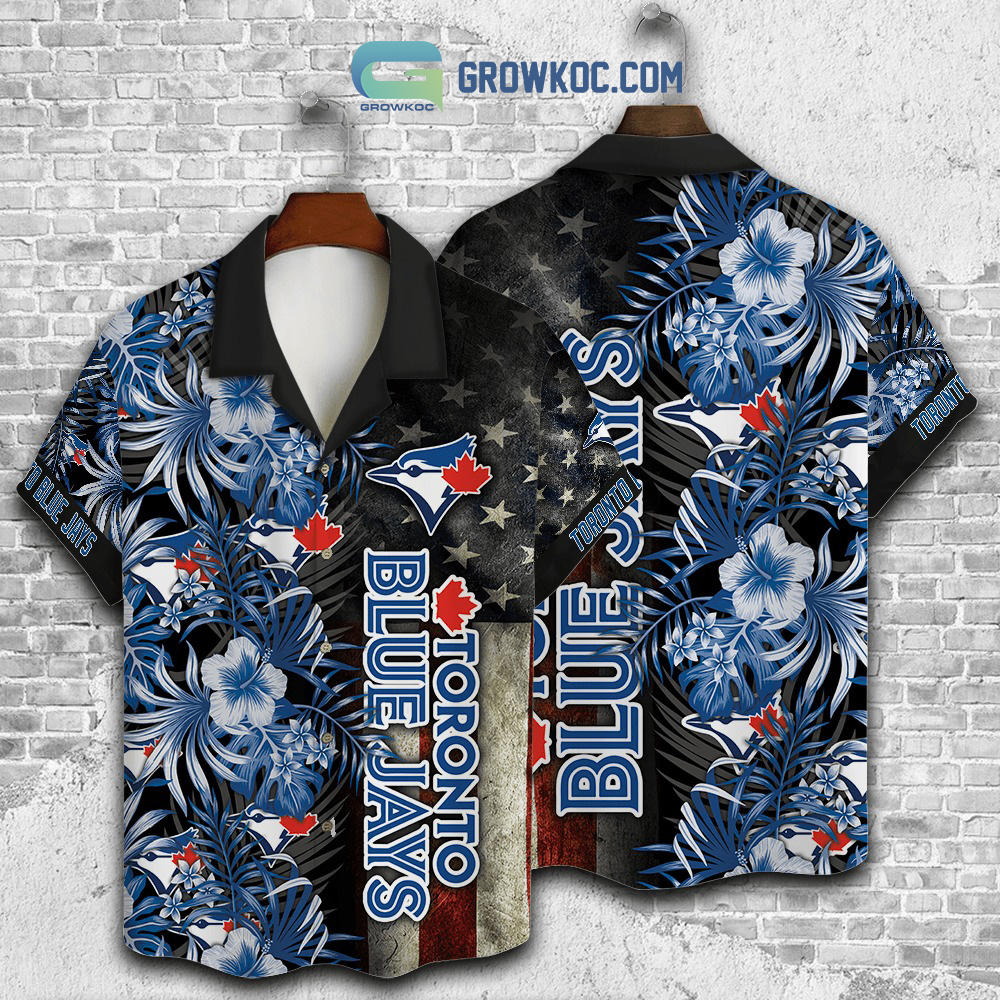 Toronto Blue Jays MLB American Flower Hawaiian Shirt