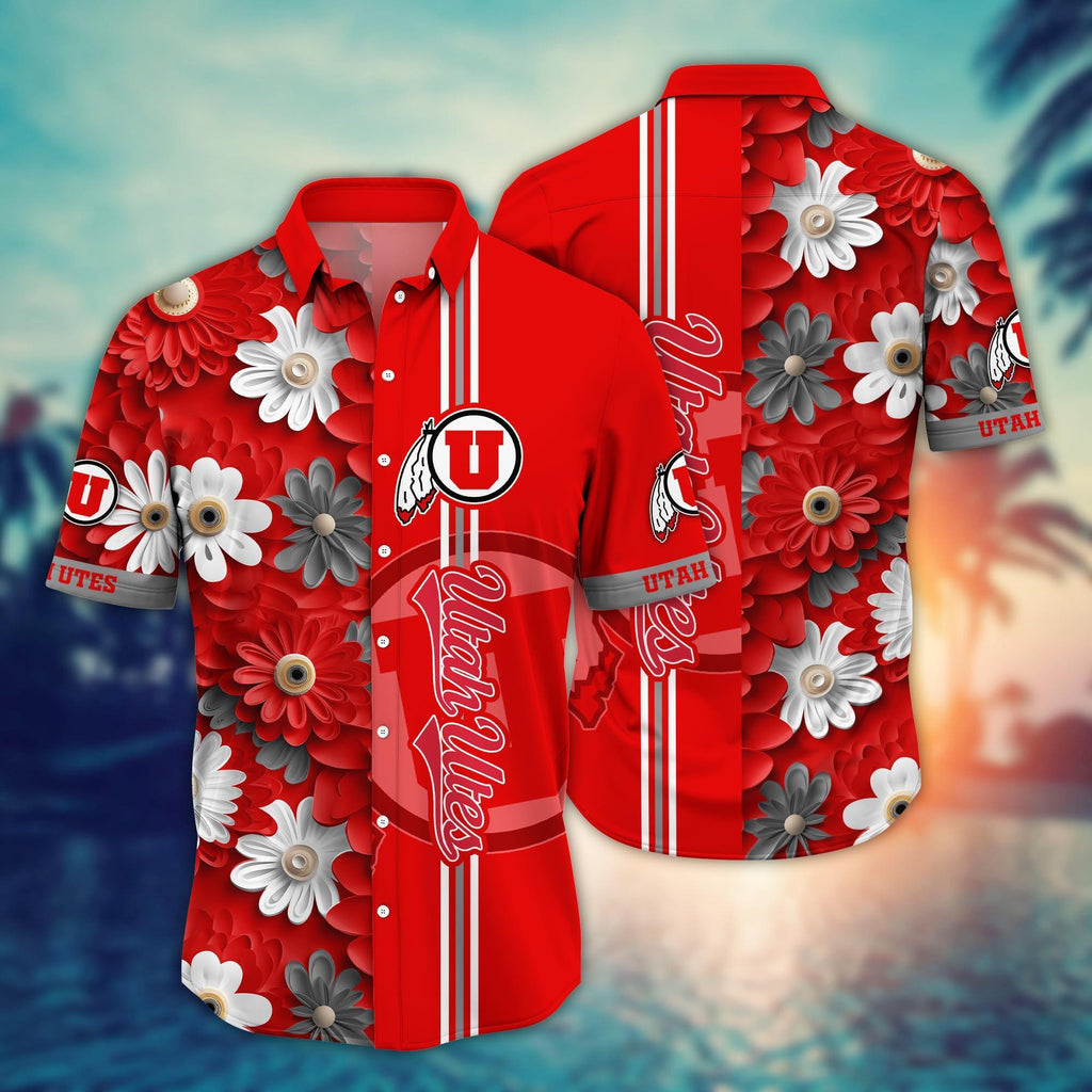 Utah Utes NCAA2 Flower Hawaii Shirt And Tshirt For Fans, Summer Football Shirts