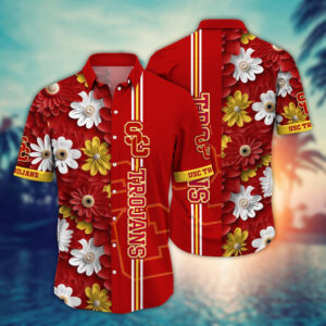 USC Trojans NCAA1 Flower Hawaii Shirt And Tshirt For Fans, Summer Football Shirts