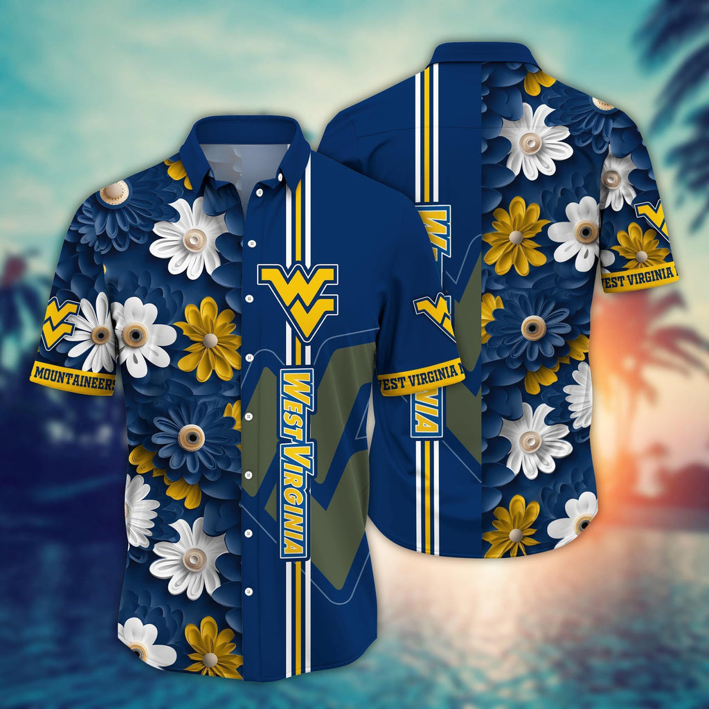West Virginia Mountaineers NCAA2 Flower Hawaii Shirt And Tshirt For Fans, Summer Football Shirts