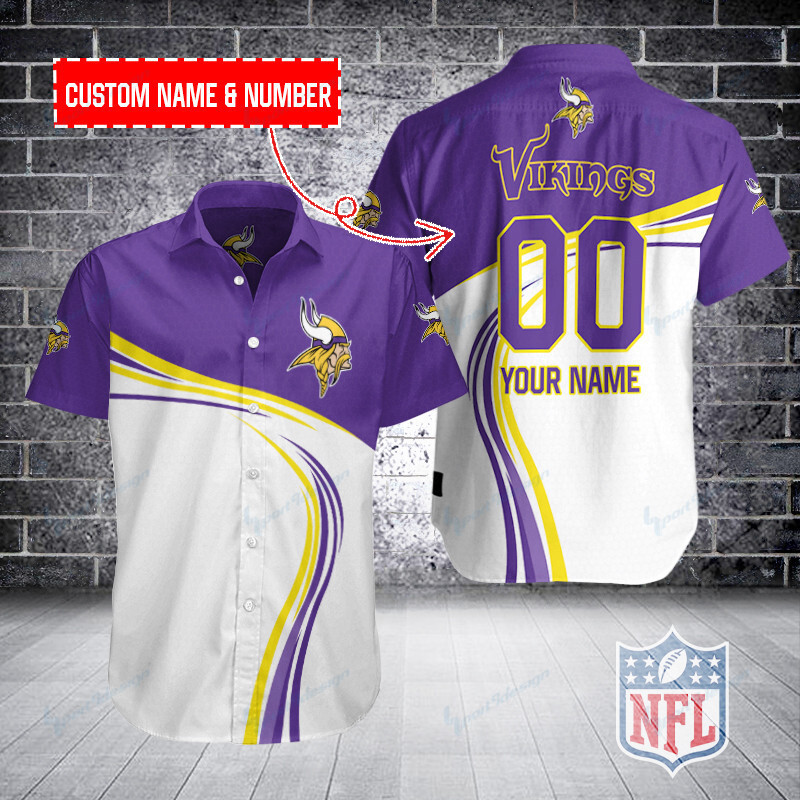 Minnesota Vikings Personalized Button Shirt BB301
