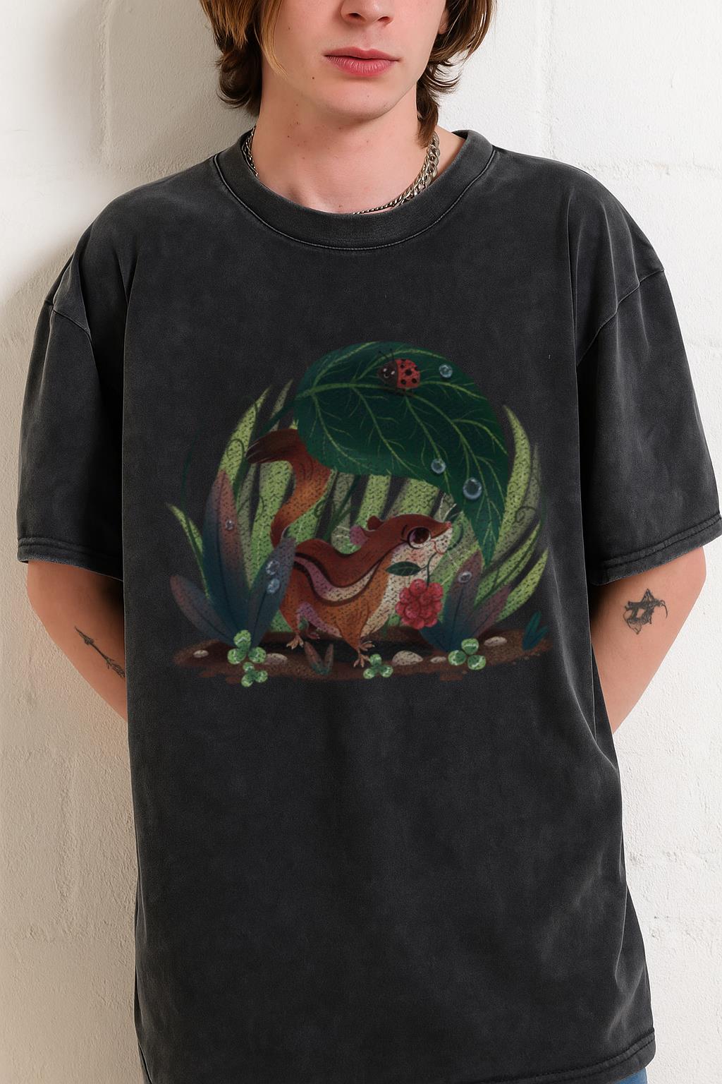 Cute Chipmunk T-Shirt | Adorable Woodland Nature Tee - Image 2