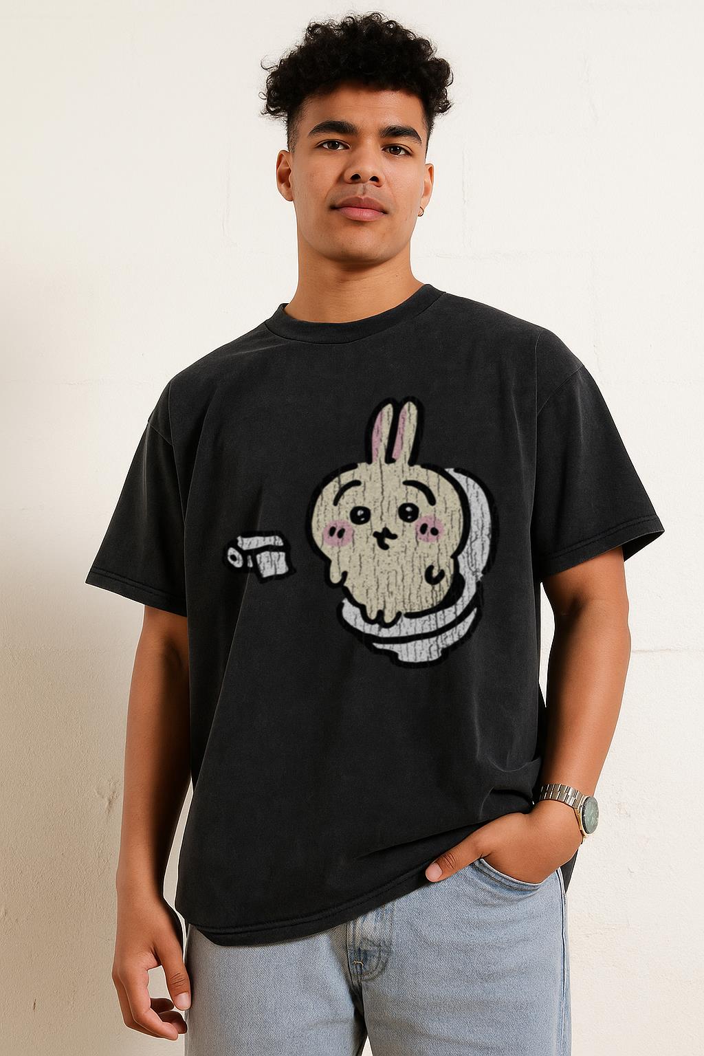 Funny Chiikawa Usagi Toilet T-Shirt | Poop Meme Kawaii Tee