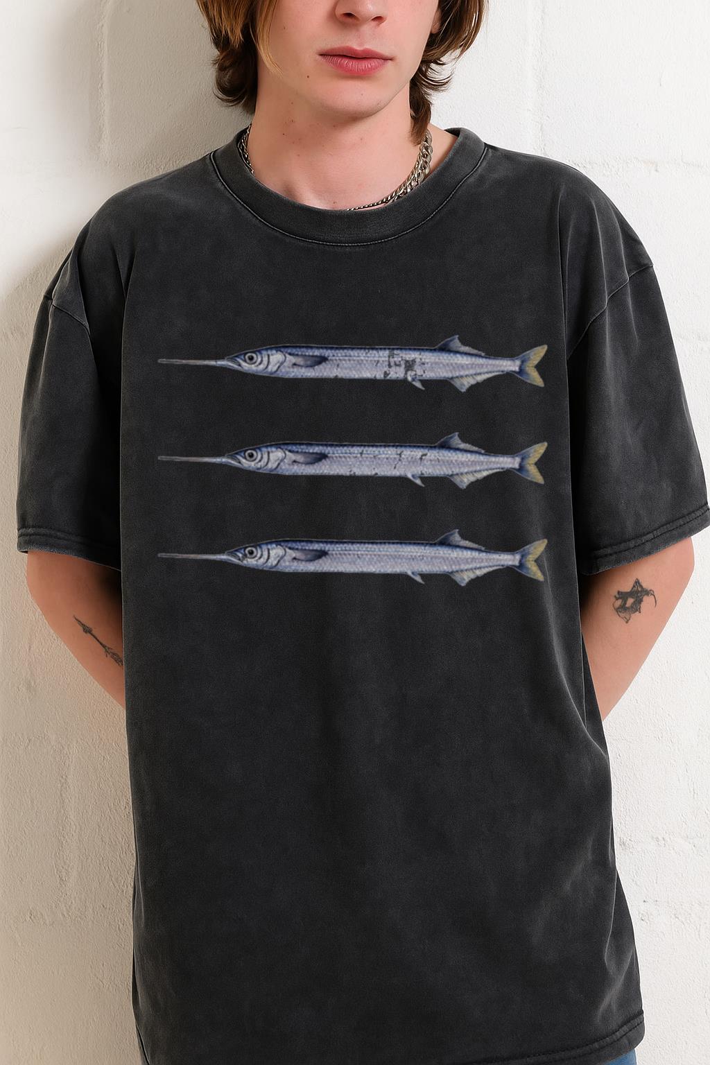 Garfish Triple Hook Up T-Shirt | Fishing Angler Tee - Image 2