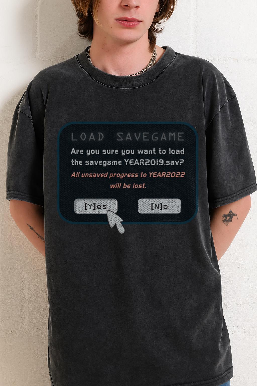 Load Savegame 2019 T-Shirt | Funny Pandemic Gaming Tee - Image 2