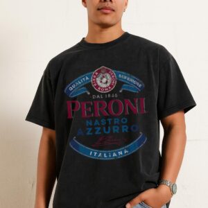 Peroni Nastro Azzurro T-Shirt | Italian Beer Acid Wash Tee Peroni Nastro Azzurro T-Shirt | Italian Beer Acid Wash Tee