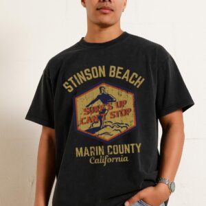 Retro Stinson Beach T-Shirt | California Surf Vintage Acid Wash Tee