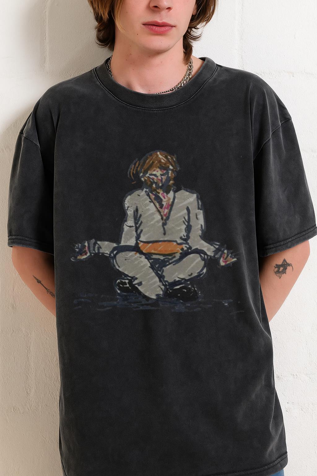 Stillness Meditation T-Shirt | Yoga Spiritual Ink Sketch Tee - Image 2