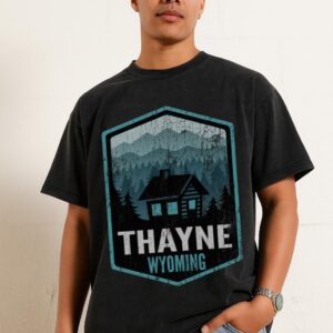 Thayne Wyoming Mountain Cabin T-Shirt | Vintage Nature Tee