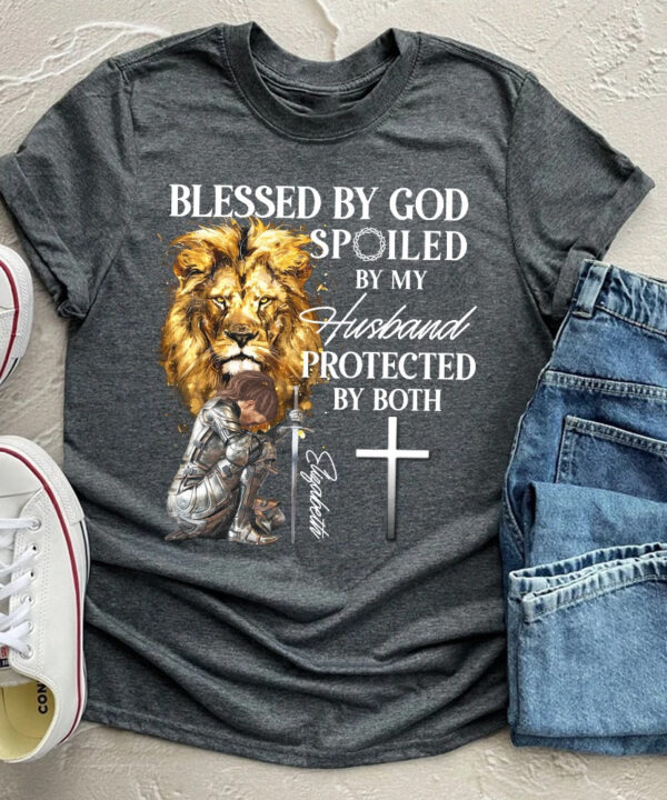 PersonalizedWomanWarriorofGodBlessedbyGodSpoiledbyMyHusbandT-Shirt1.jpg