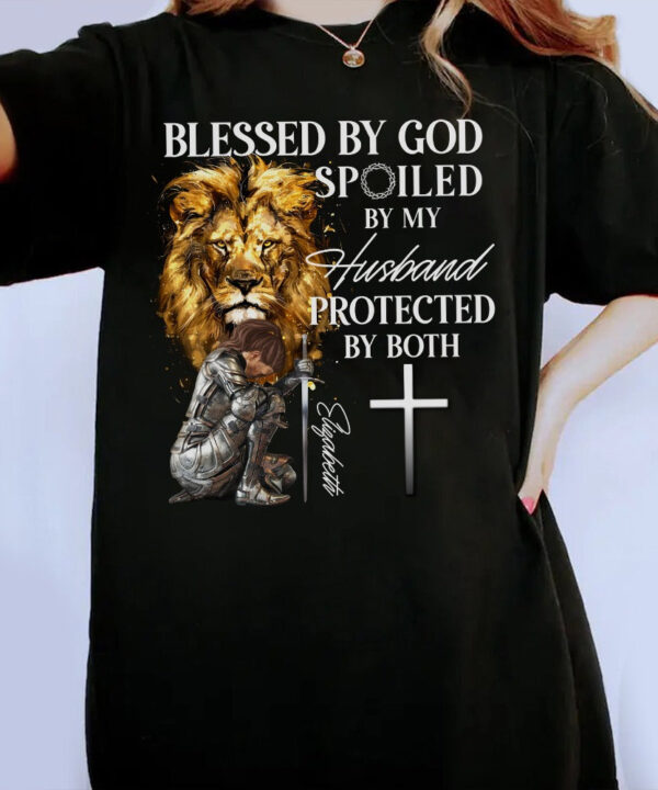 PersonalizedWomanWarriorofGodBlessedbyGodSpoiledbyMyHusbandT-Shirt4.jpg