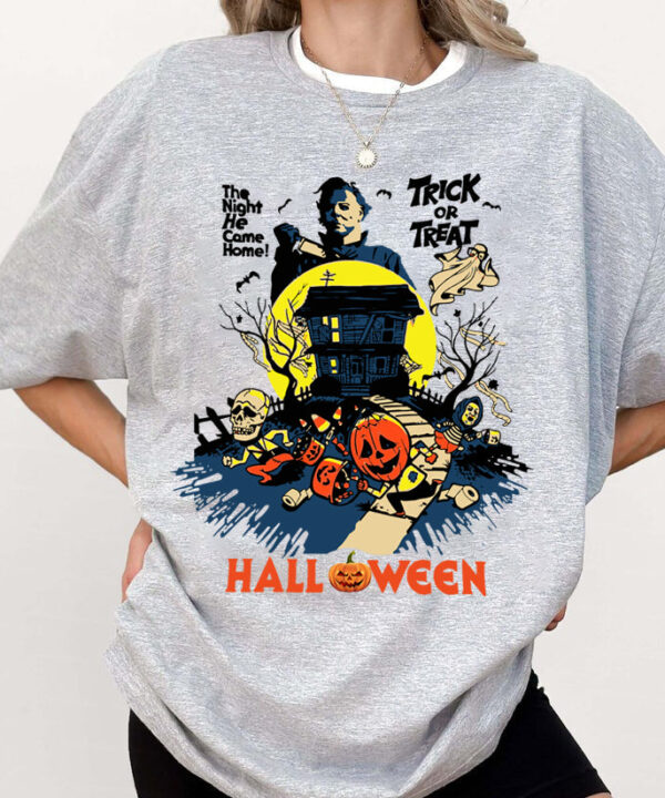 SpookyNightTrickOrTreatHauntedHouseHalloweenT-Shirt1.jpg